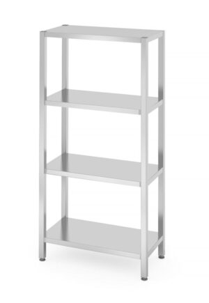 Rozsdamentes ipari polcrendszer - tárolóállvány 4 polccal - Kitchen Line - 800x400x(H)1800mm - HENDI 812518