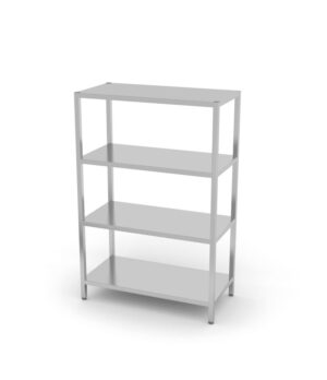 Rozsdamentes ipari polcrendszer - tárolóállvány 4 polccal - Kitchen Line - 1000x400x(H)1800mm - HENDI 812525
