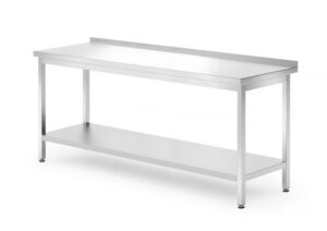 Rozsdamentes munkaasztal polccal - Kitchen Line - 1800x700x(H)850mm - HENDI 812761