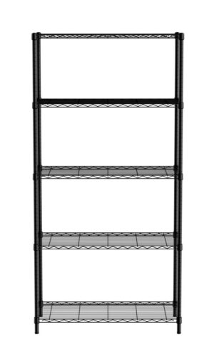 Tárolóállvány - 5 darab polccal - Fekete - 910x455x(H)1830mm - HENDI 812990