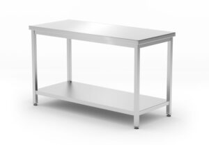 Rozsdamentes munkaasztal – mélység: 600 mm - Budget Line - 1200x600x(H)850mm - HENDI 817179