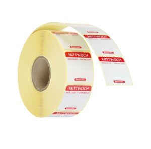 Napi élelmiszerbiztonsági címkék - többször használatos - könnyen kivehető - Szerda - 1000 darab - 25x25mm - HENDI 850718