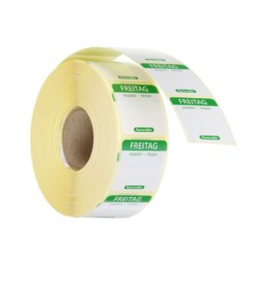 Napi élelmiszerbiztonsági címkék - többször használatos - könnyen kivehető - Szombat - Narancs - 1000 darab - 25x25mm - HENDI 850732