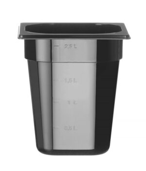 GN edény 1/6 PC - 3,4L - Fekete - 176x162x(H)200mm - HENDI 862704
