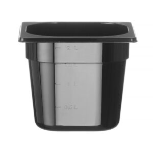 GN edény 1/6 PC - 2,4L - Fekete - 176x162x(H)150mm - HENDI 862711