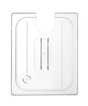 GN tető - kivágással a sous vide merülőrúd számára - GN 1/2 - Átlátszó - 265x325mm - HENDI 864210