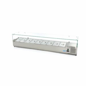 Feltéthűtő - 200cm - 9 x 1/3 GN méretben - rozsdamentes - Maxima 09400335