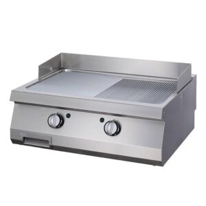 Nagy teherbírású grillező 1/2 barázdált - elektromos - dupla egység - 70cm mélységben - Maxima 09395049