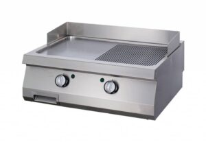 Sütőlap 1/2 bordázott króm - gáz - dupla egység - 70cm mély - Maxima 09396000