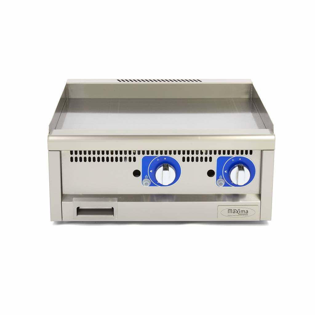 Kereskedelmi minőségű grillsütő sima - gáz - dupla egység - 60cm mélységű - Maxima 09391600 - Image 2