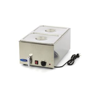 Bain Marie asztali GN 1/1 méret leengedő csappal + 2 x GN 1/2 15cm edénnyel együtt - Maxima 09300010