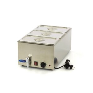 Bain Marie asztali GN 1/1 méret leengedő csappal + 3 x GN 1/3 15cm edénnyel együtt - Maxima 09300011