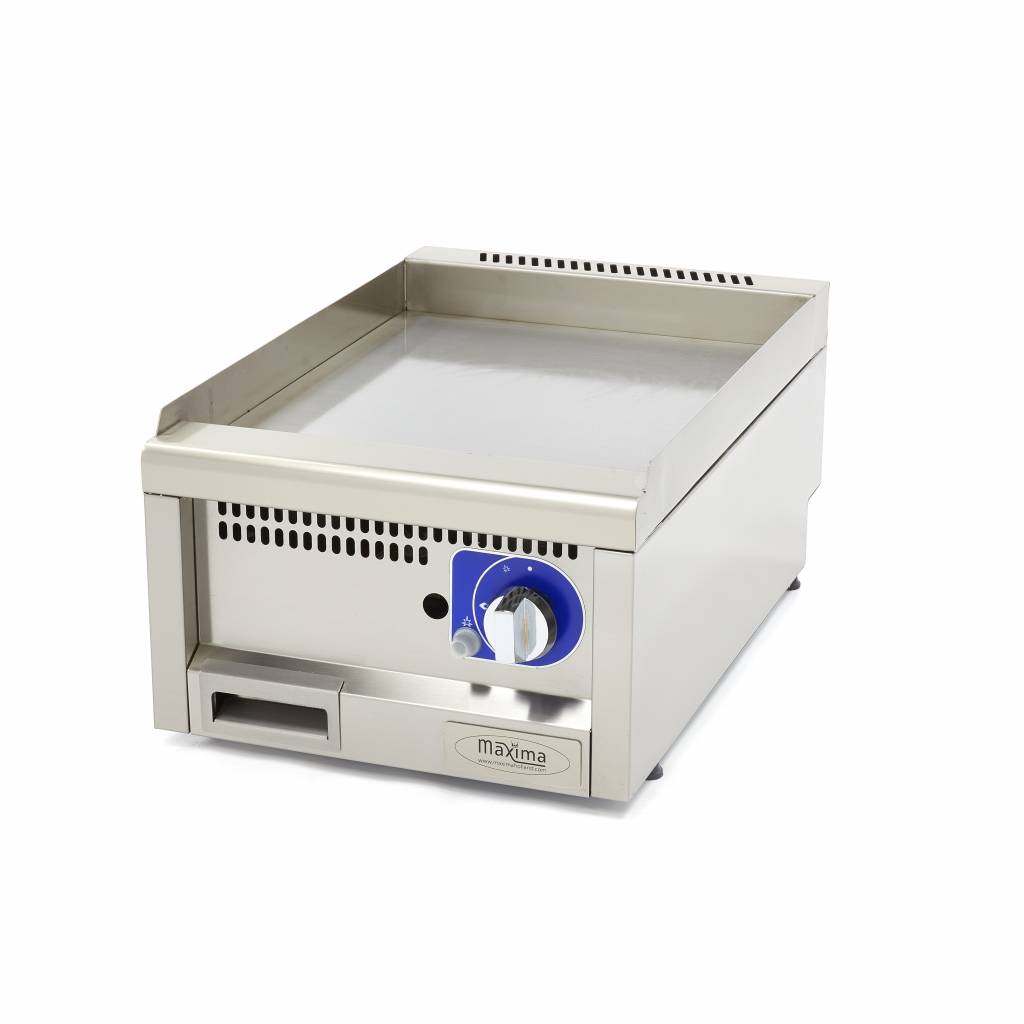 Kereskedelmi minőségű grillsütő sima - gáz - 60cm mélységű - Maxima 09391580