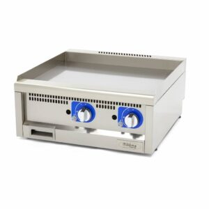 Kereskedelmi minőségű grillsütő sima - gáz - dupla egység - 60cm mélységű - Maxima 09391600