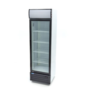 Italhűtő üvegajtós - felső világítópanellel - nyíló ajtók - display hűtő -  360L - Maxima 09404020