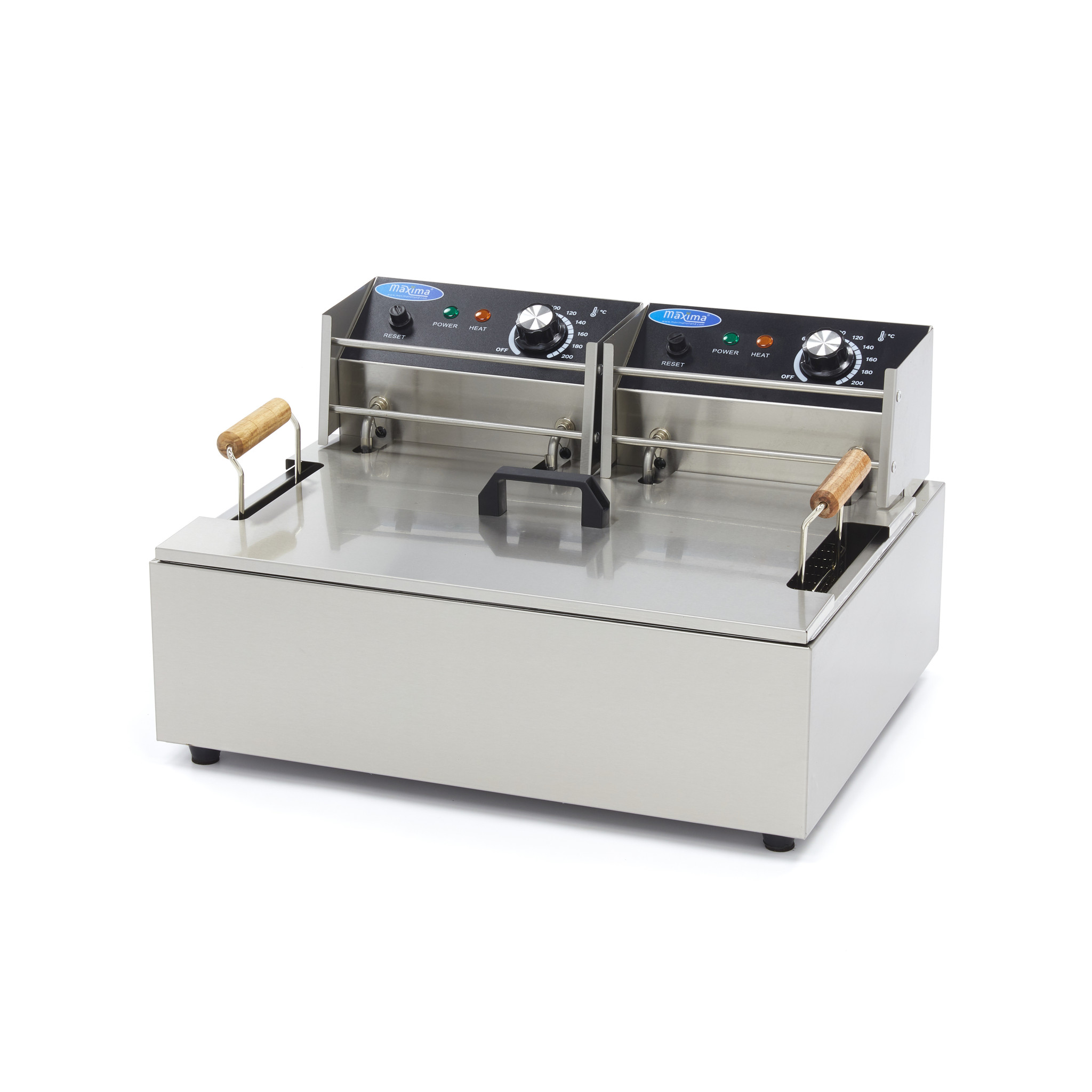 Fritőz olajsütő rozsdamentes 15L - egy kosár - Maxima 09365210