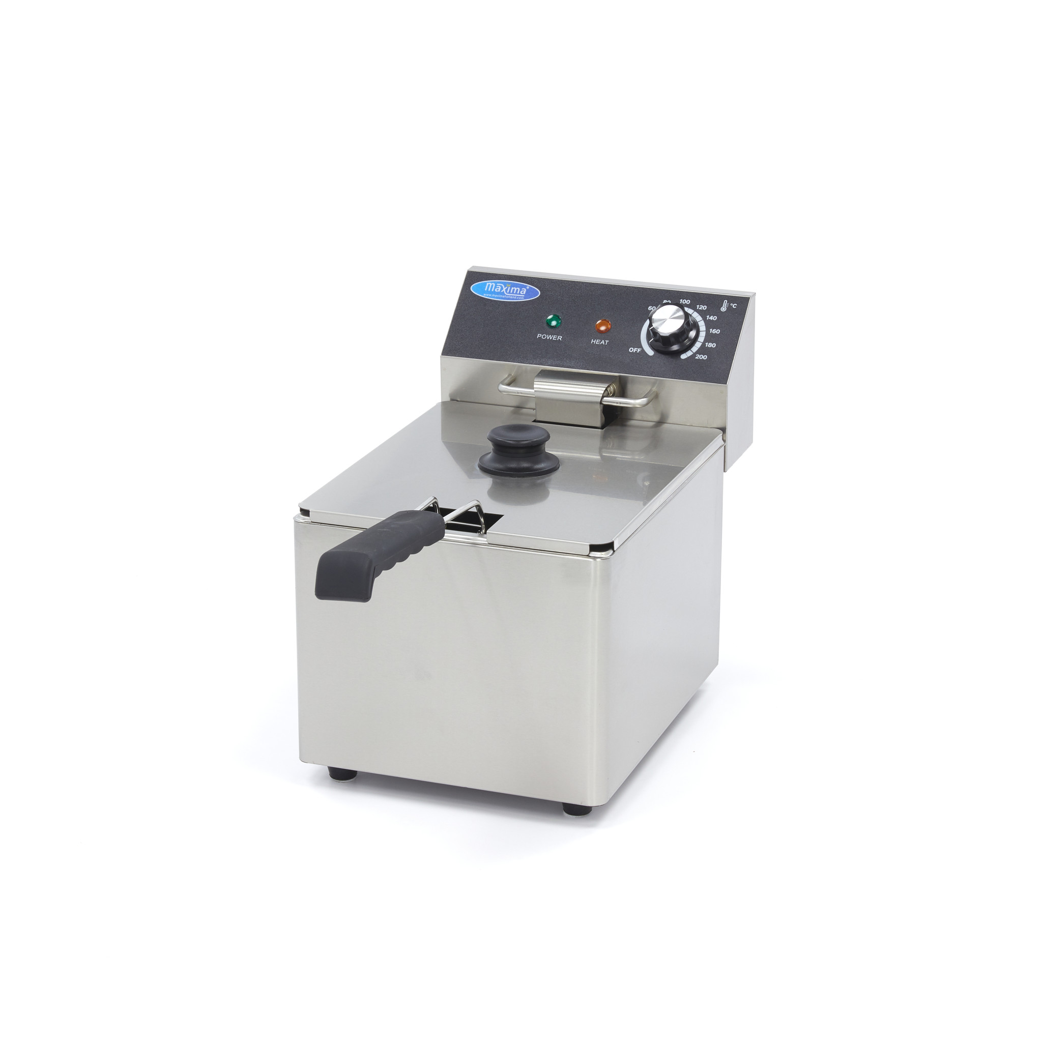 Fritőz olajsütő rozsdamentes - 8L - Maxima 09365215