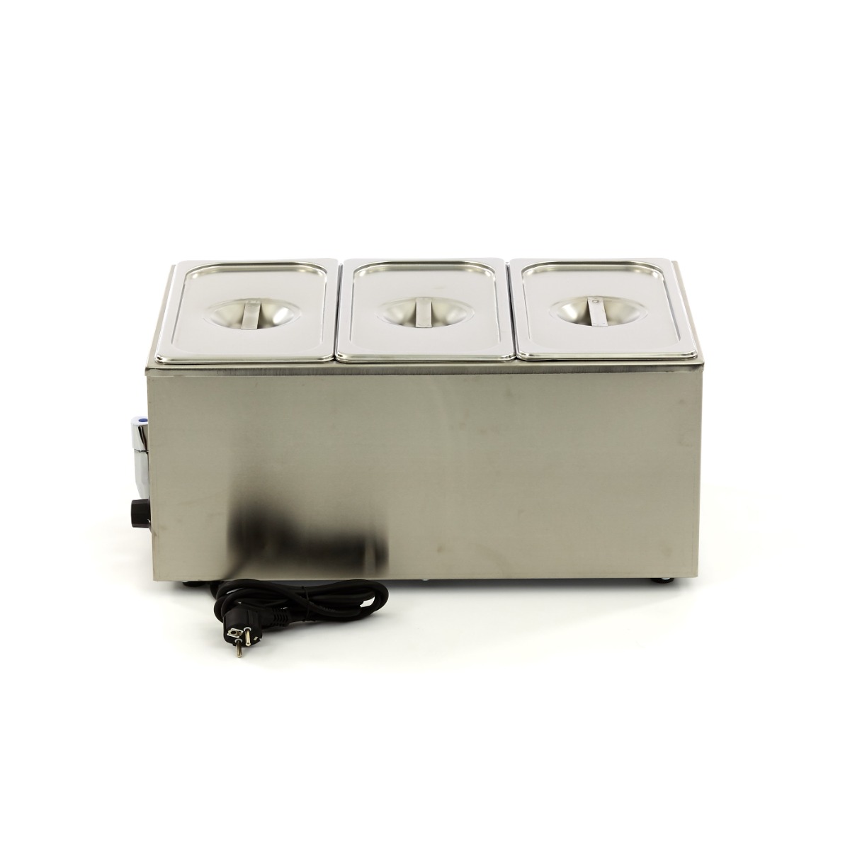 Bain Marie asztali GN 1/1 méret leengedő csappal + 3 x GN 1/3 15cm edénnyel együtt - Maxima 09300011 - Image 3