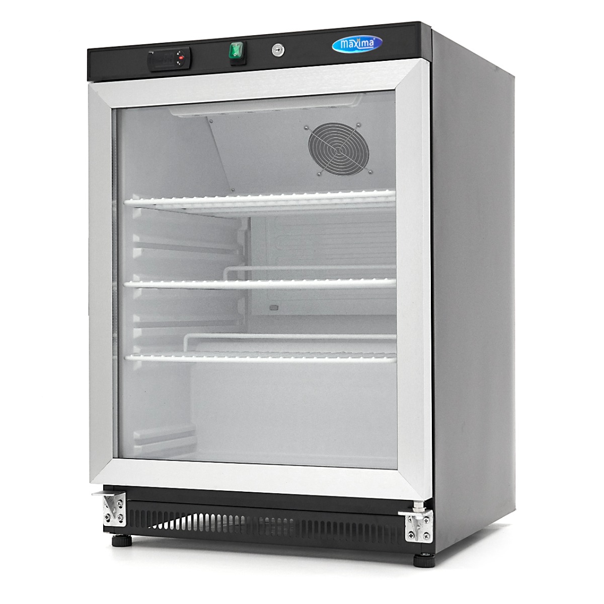Hűtőszekrény - 200L - Fekete - Üvegajtóval - Maxima 9405008