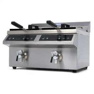 Fritőz 2 x 8L lefolyócsappal - indukciós - dupla kosárral - Maxima 09371095