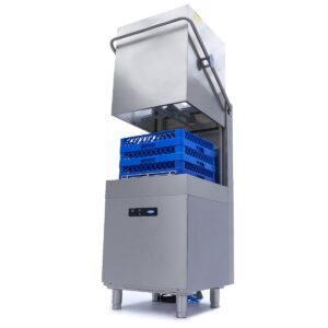 Csuklyás mosogatógép - 50 x 50cm - öblítővel és szappanszivattyúval - digitális kijelző - 400V - Maxima 09211008