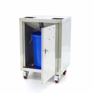 Narancs gyümölcscentrifuga kocsi - Kompakt - hulladékgyűjtő vödörrel - rozsdamentes acélból - Maxima 09360030